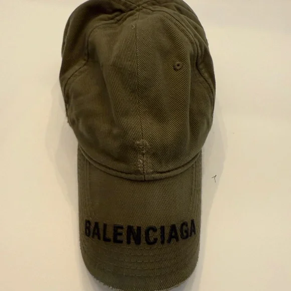 Balenciaga Khaki Green Baseball Cap - Picture 5 of 7